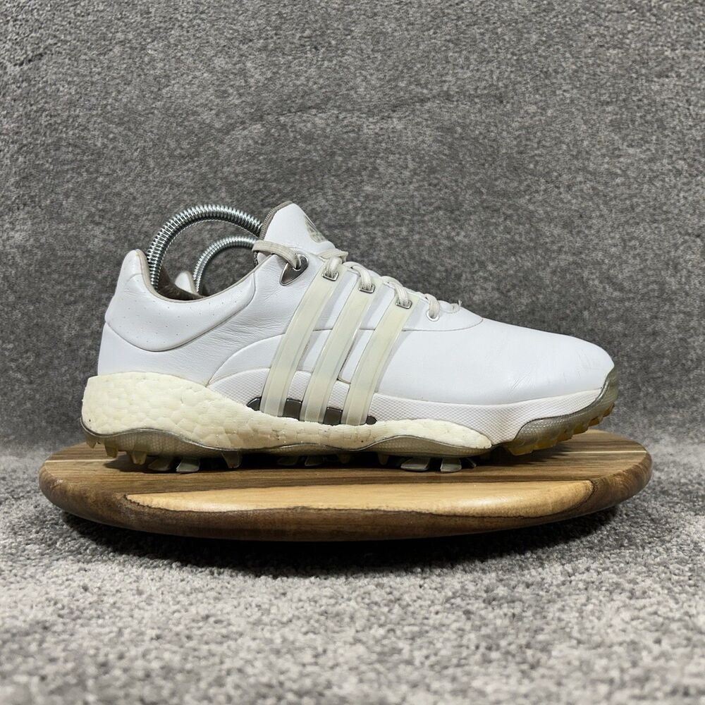 Adidas Boost Tour 360 22 GV7245-100 Men's Sz 7.5 White Spiked Golf Shoes Used